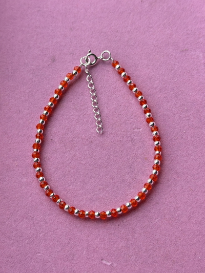 Pulsera cristal cristal rojo bolitas mini
