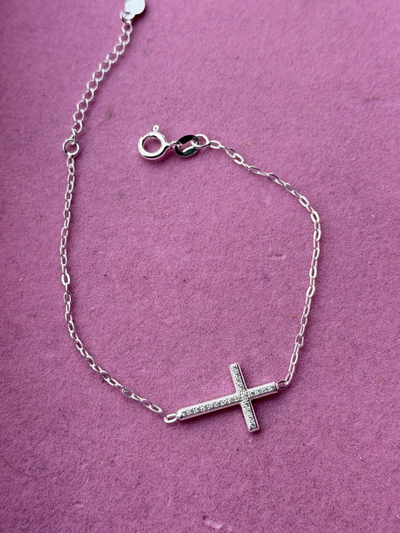 Pulsera cruz brillos