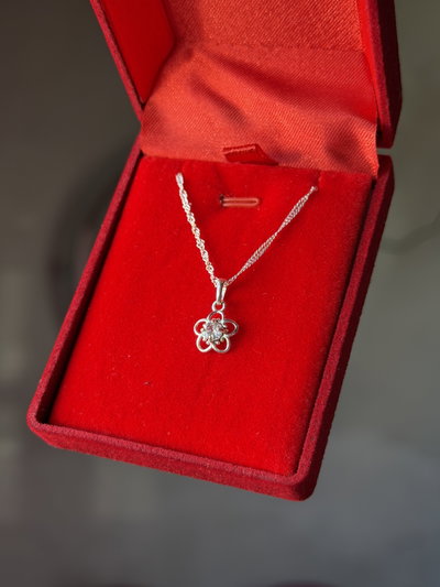 Conjunto de plata cubic Florcita