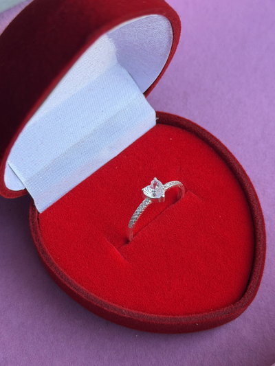 Cintillo Promesa cubic corazon blanco