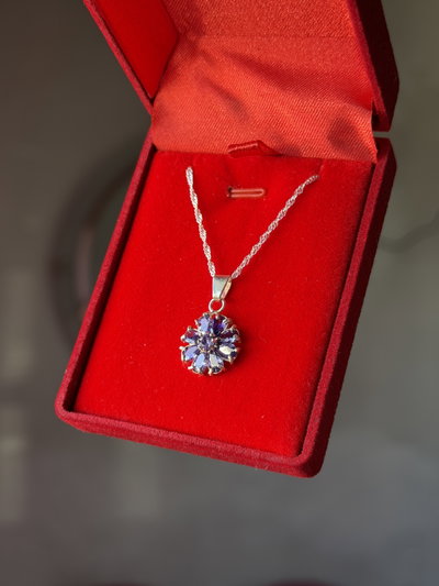 Conjunto de plata Flor cubics 8 puntas