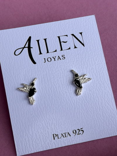 Aros Colibri con cubic negro