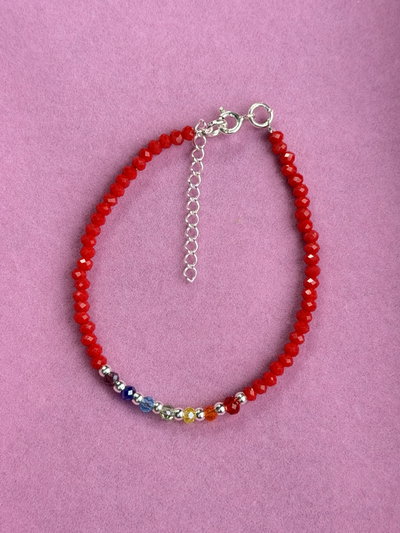 Pulsera cristal 7 chakras M1 rojo