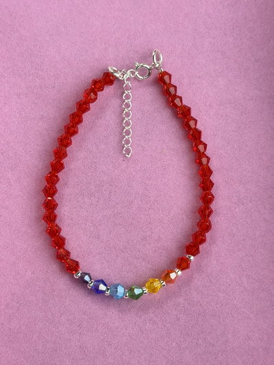 Pulsera cristal 7 chakras M2 rojo