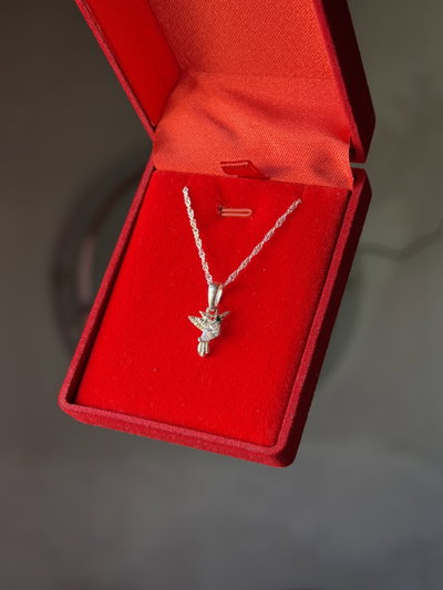 Conjunto de plata Colibri con cubic