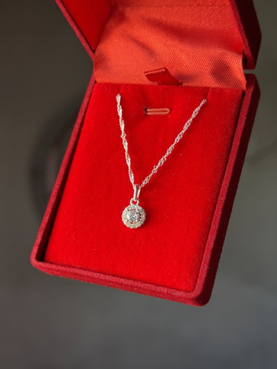 Conjunto de plata Redondito con microcubics