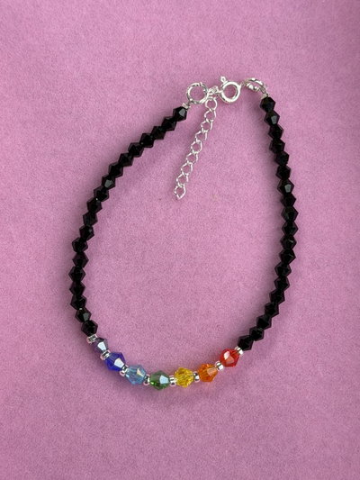 Pulsera cristal 7 chakras M2 negro