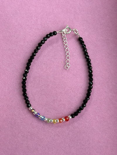 Pulsera cristal 7 chakras M1 negro