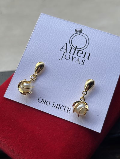 Aros perlas colgantes