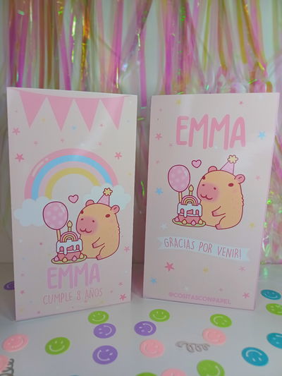 Bolsita Golosinera Capibara Rosa Pack x10 