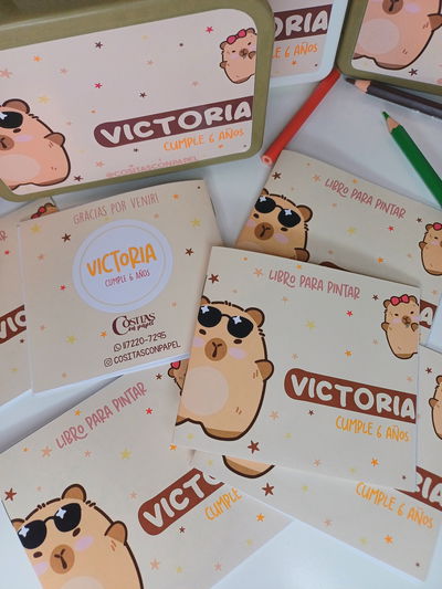 Librito para Pintar CAPIBARA CANCHERO Pack x10
