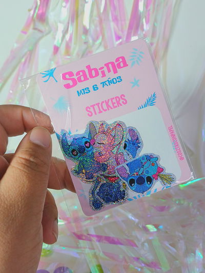 Sticker Holograficos STITCH Pack x10 