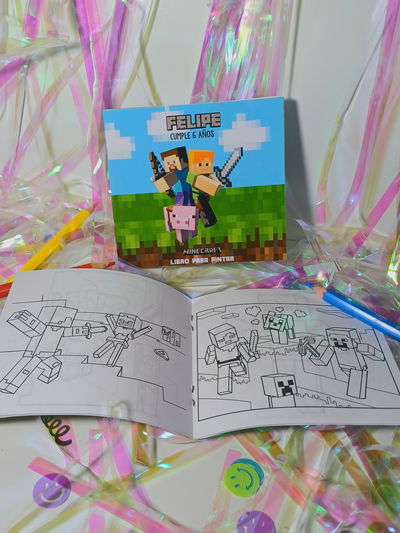 Librito para Pintar MINECRAFT Pack x10