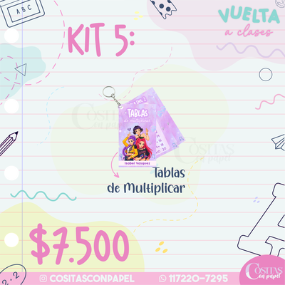 Kit Escolar 5 - Tablas para Multiplicar