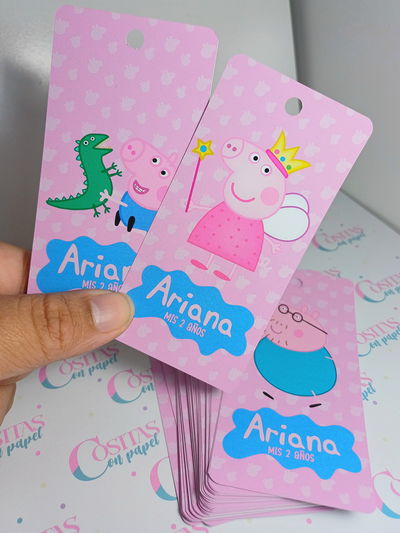Tag Bolsa Cumpleaños PEPPA PIG Pack x 12 unidades