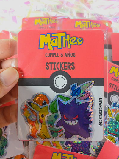 Sticker Holograficos POKEMON Pack x10 