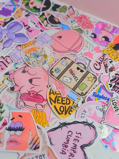 PROMO 50 Sticker SURTIDOS PINK