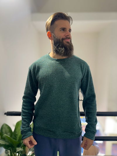 Sweater Waffle Brush Verde
