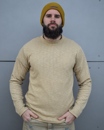 Sweater Media Polera Lanilla Beige