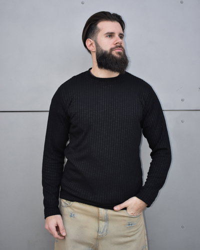 Sweater Media Polera Lanilla Negro