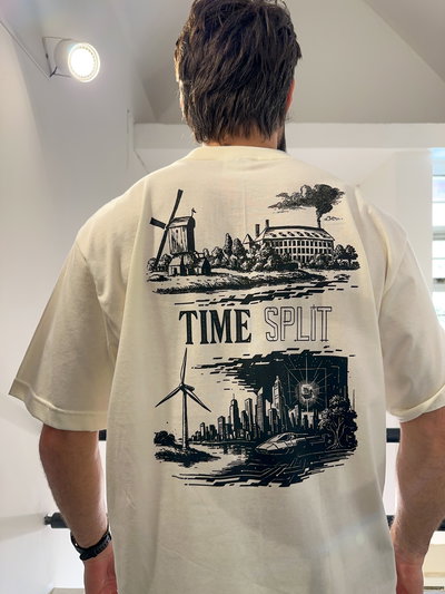 Remera Time Split Blanco/Crema