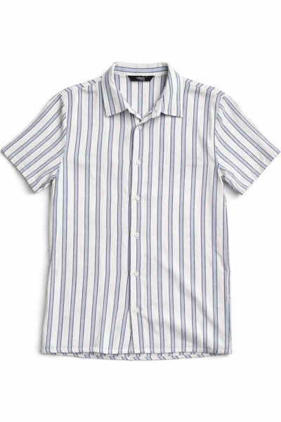 Camisa Tejida Crochet Blanca y Celeste