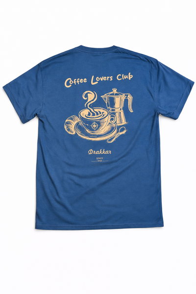 Remera Coffee Lovers Club Azul Petroleo