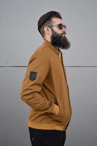 Campera Bomber Gabardina Beige