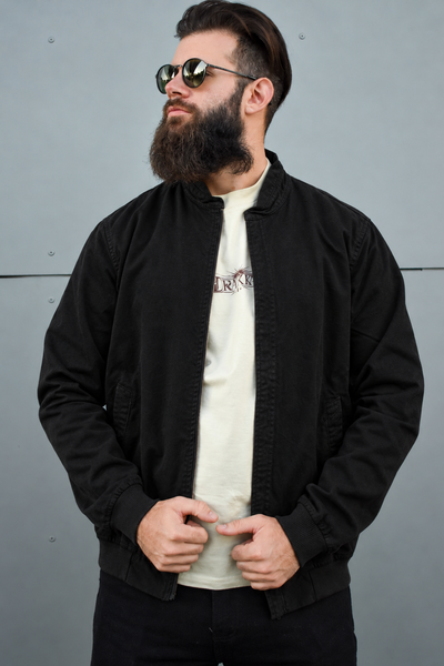 Campera Bomber Gabardina Negro