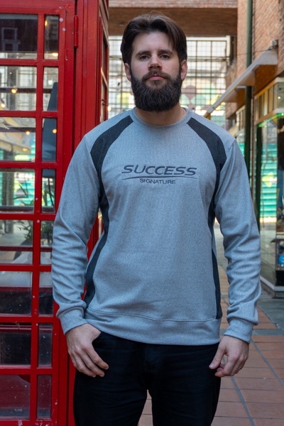 Buzo Success Bordado Gris
