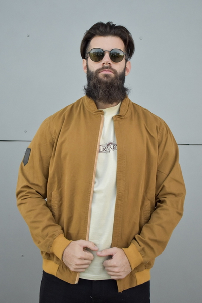 Campera Bomber Gabardina Beige