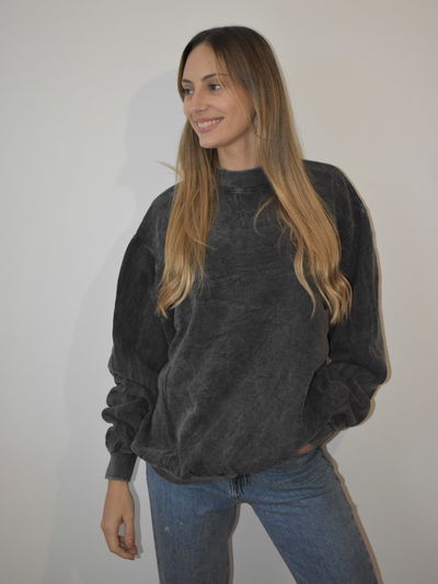 Buzo Cuello Redondo Nevado Negro