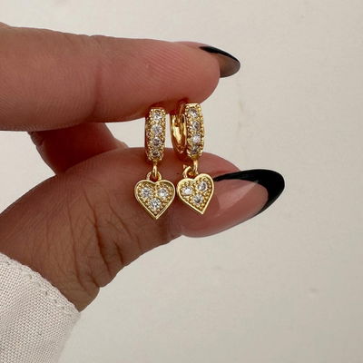Par Argollas con Corazón Gold