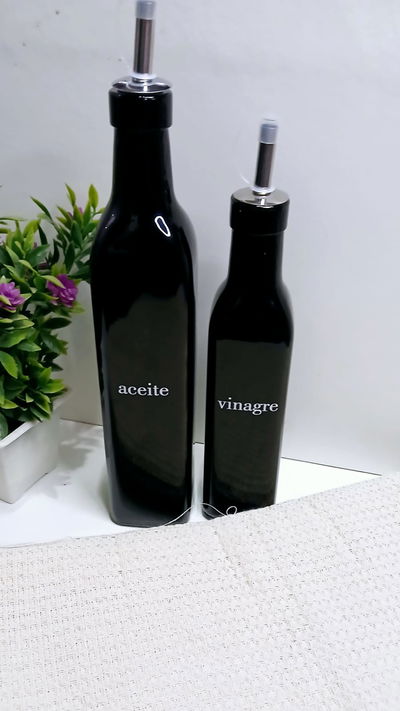 ACEITERO DE VIDRIO NEGRO 600ML