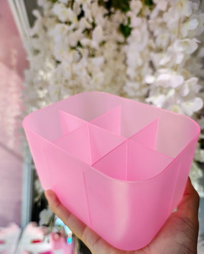 Organizador de pinceles rosa