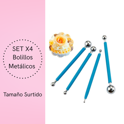 SET X 4 BOLILLOS EN BOLSA METÁLICOS