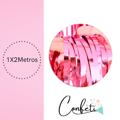 CORTINA METALIZADA 1X2M ROSA