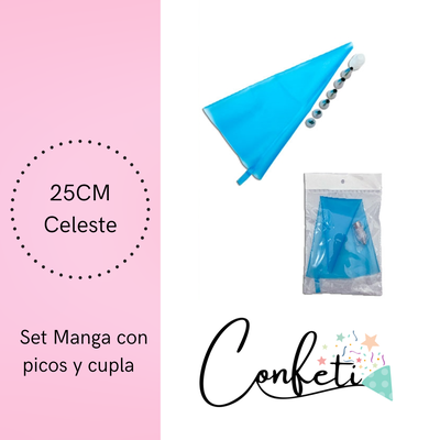 SET MANGA SILICONA CON CUPLA Y 6 PICOS 25CM