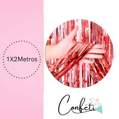 CORTINA METALIZADA 1X2M ROSA GOLD