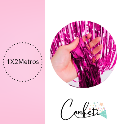 CORTINA METALIZADA 1X2M FUCSIA 