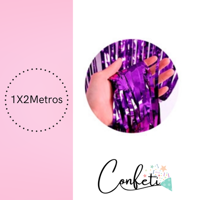CORTINA METALIZADA 1X2M VIOLETA