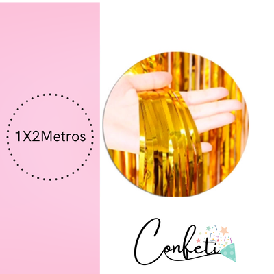 CORTINA METALIZADA 1X2CM DORADO