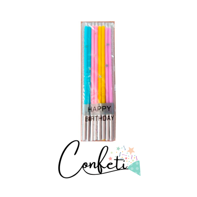 VELA 15 CM BLISTER X 8U MULTICOLOR PASTEL