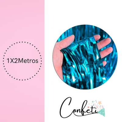 CORTINA METALIZADA 1X2M TURQUESA