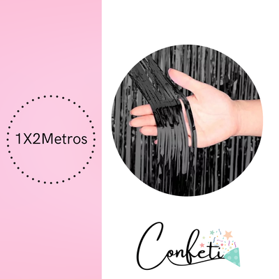 CORTINA METALIZADA 1X2M NEGRO