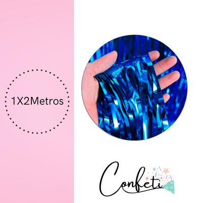 CORTINA METALIZADA 1X2M AZUL