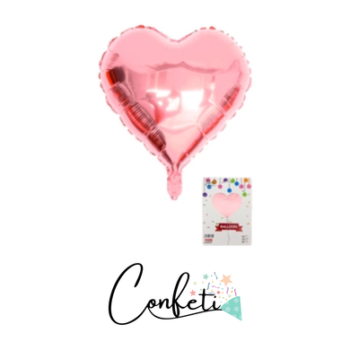 GLOBO X1 METALIZADO CORAZON 18 PULG (45CM) ROSA.GOLD 