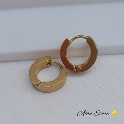 Aros bañado en acero dorado