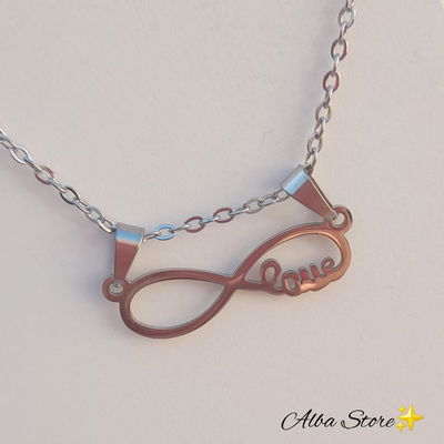 Dije infinito + cadena