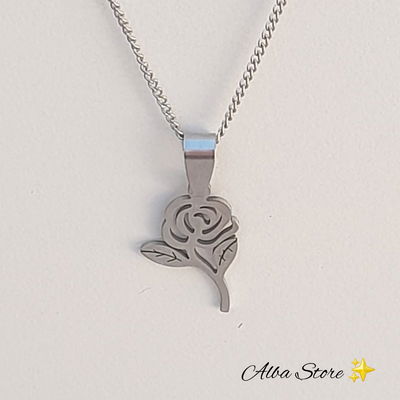 Dije flor + cadena